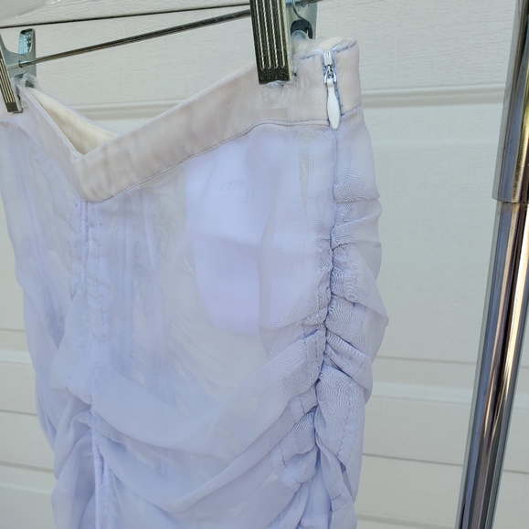 Ruched Sheer Lilac Skirt - Picture 5 of 11